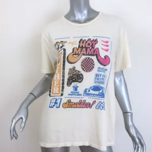 MOTHER The Rowdy Hot Mama T-Shirt Ecru Größe S Kurzarm Oberteil