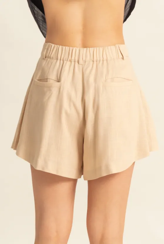 Mylah Weite Leinen-Shorts