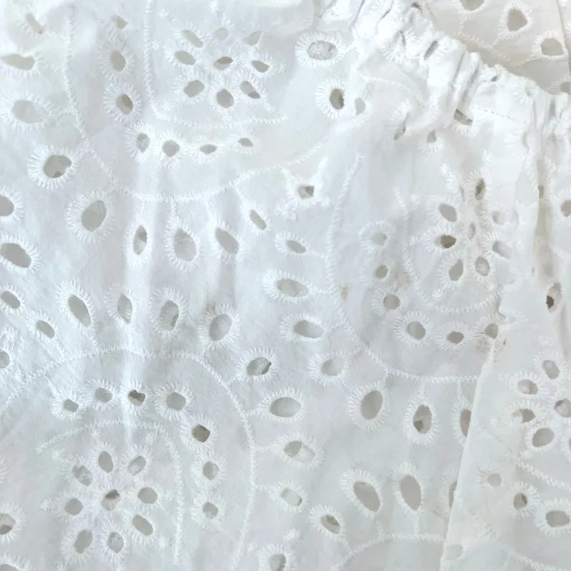 Natalie Martin Schulterfreies Top Ella Weiß Lochmuster Größe Extra Small