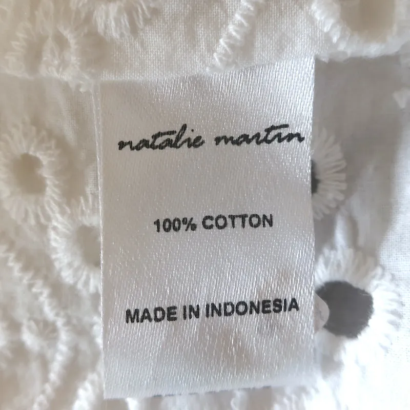 Natalie Martin Schulterfreies Top Ella Weiß Lochmuster Größe Extra Small