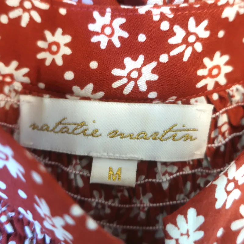 Natalie Martin Quastenbesatz Rost Blumenprint Größe Mittel Langarmbluse