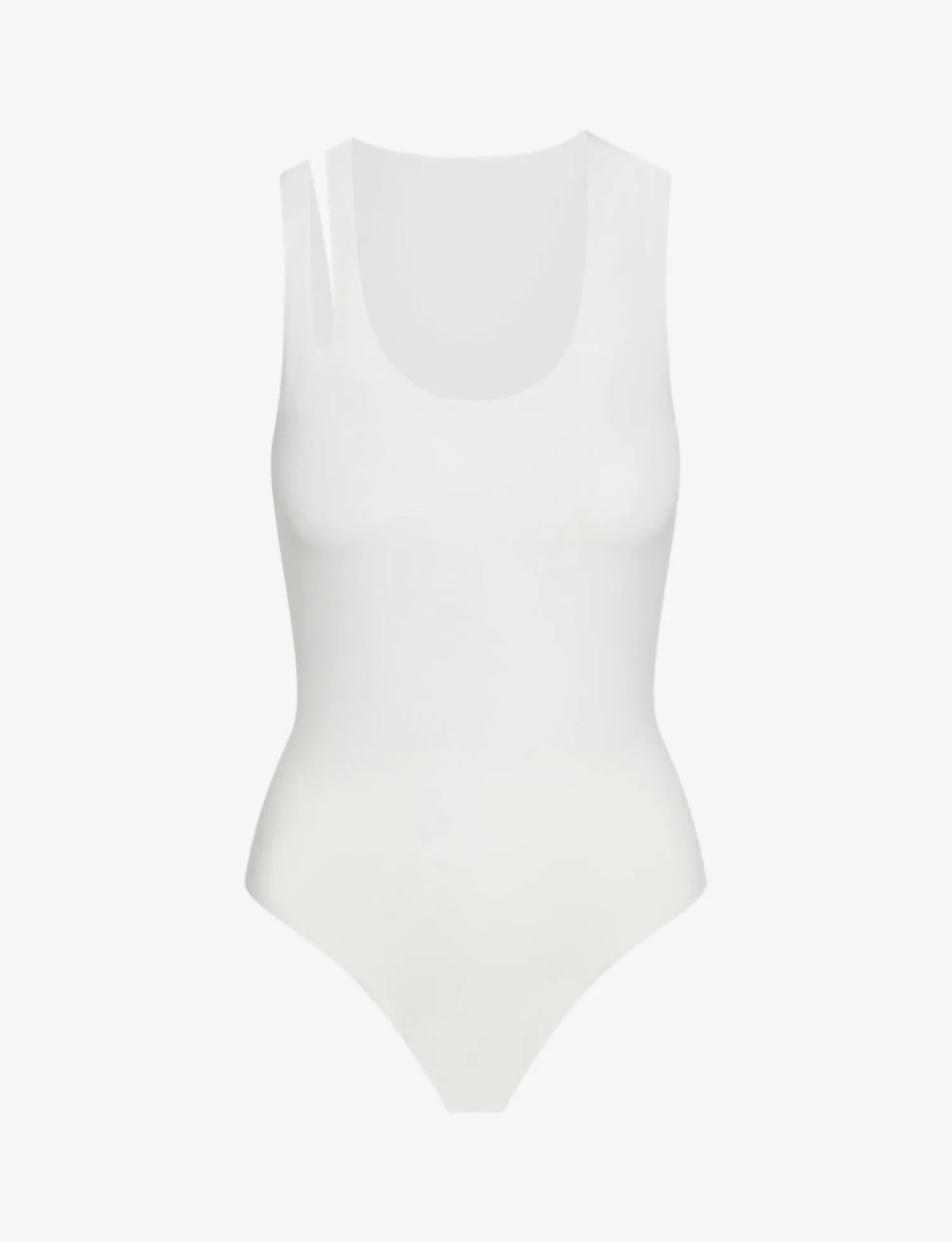 Neopren-Body mit Bündchen in Weiß