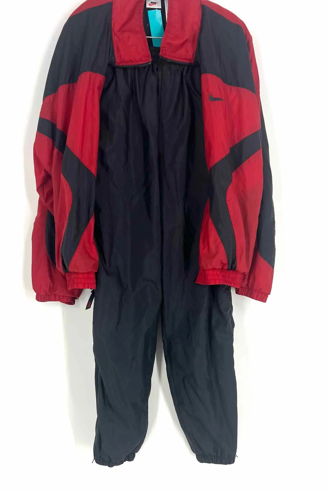 Nike Größe M Rot/Schwarz Vintage Activewear Jogginganzug mit Paneele