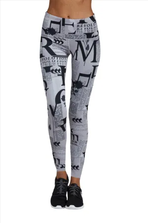 Noli Yoga Revo Leggings Zeitungsdruck