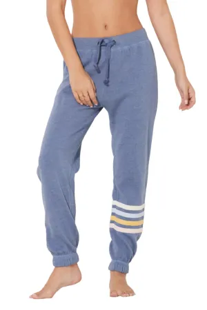 Ocean Drive Fleece Sommer Streifen Jogger OD12032 Bergblau