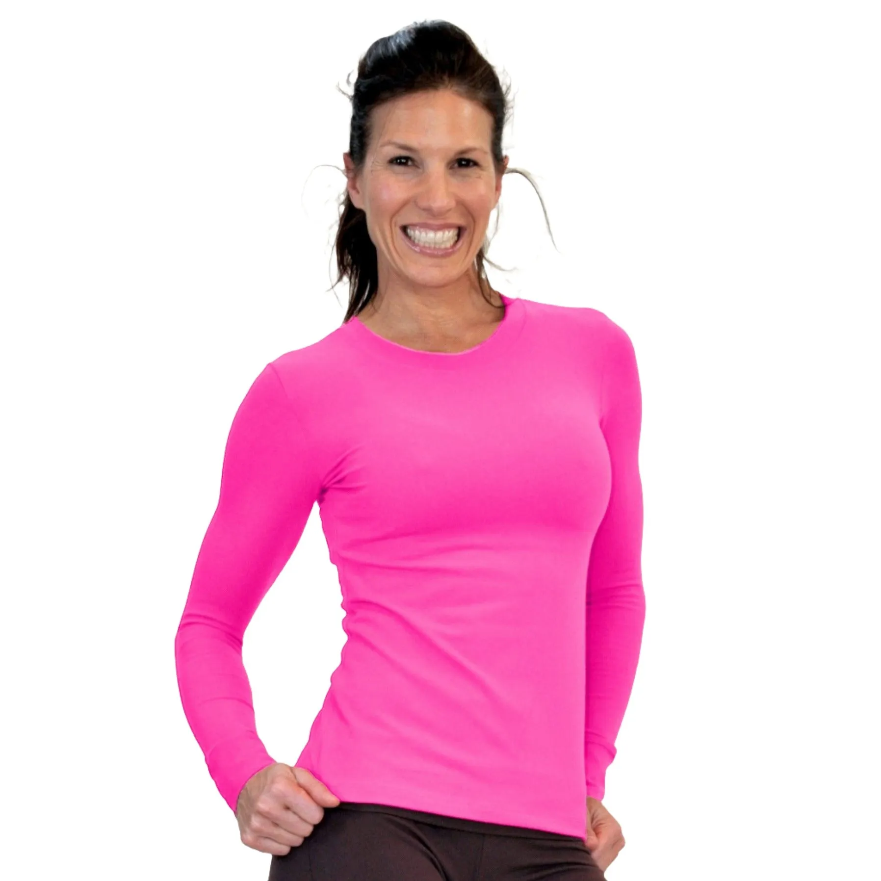 One Step Ahead Brushed Supplex Langarm-Shirt mit Rundhalsausschnitt 2010