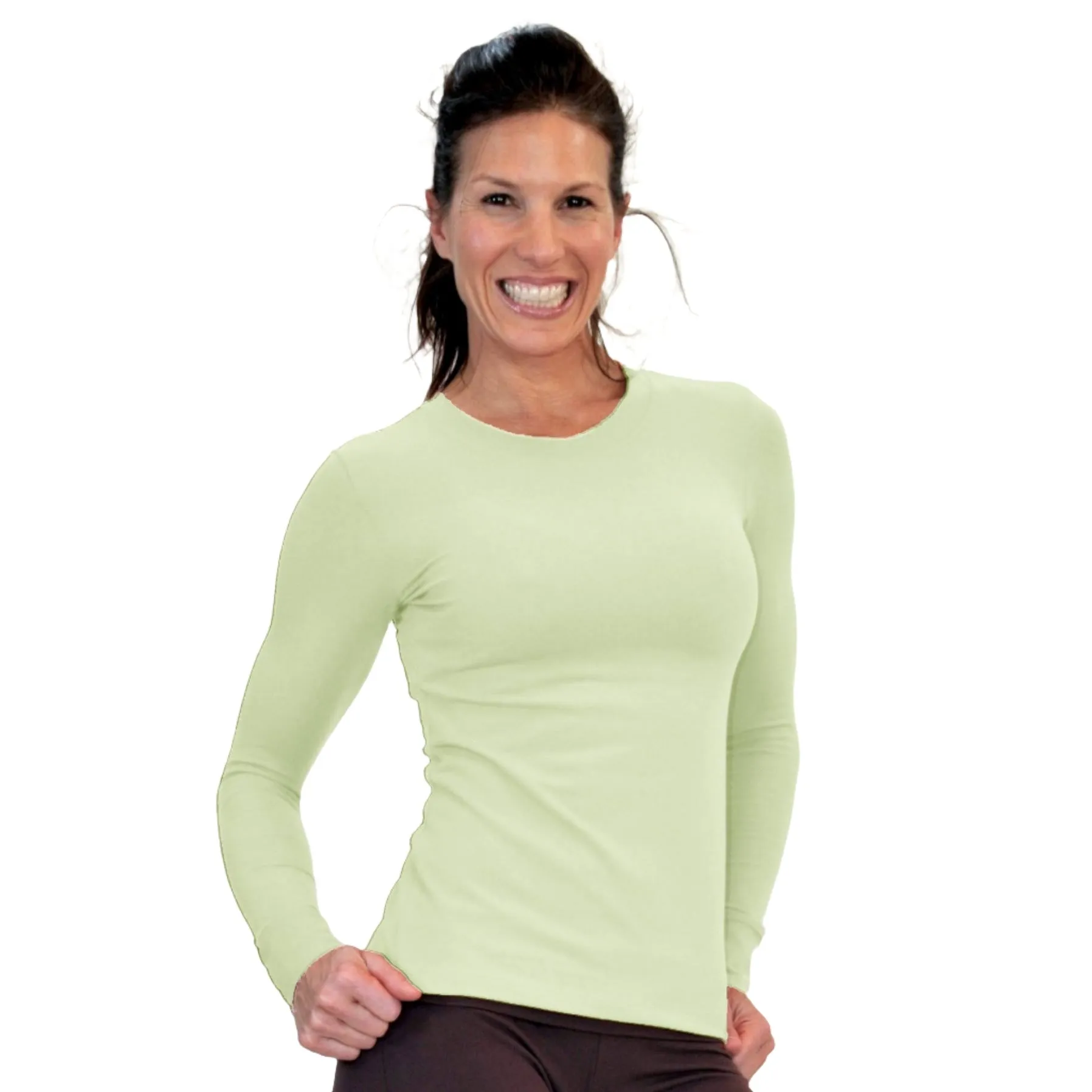 One Step Ahead Brushed Supplex Langarm-Shirt mit Rundhalsausschnitt 2010
