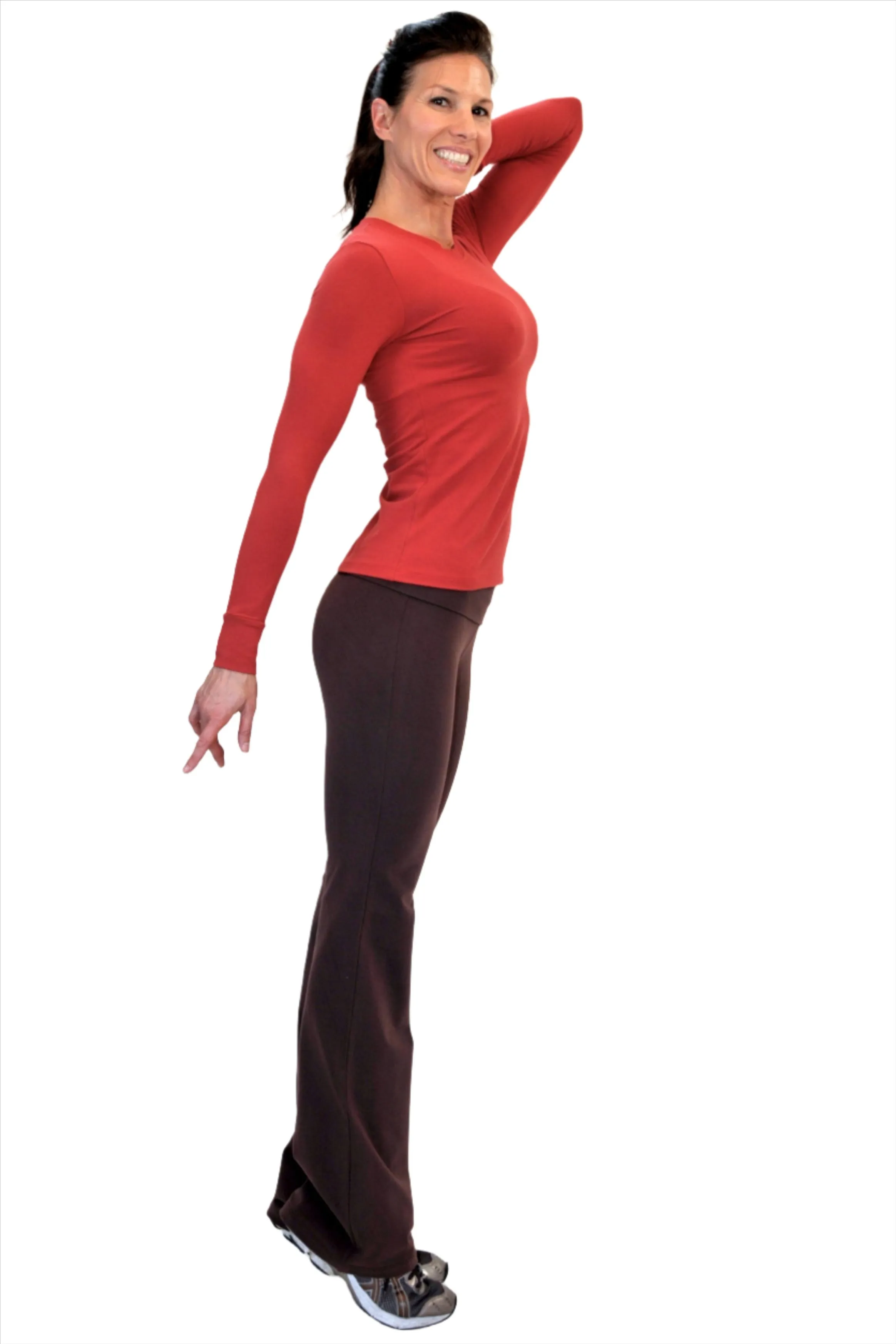 One Step Ahead Brushed Supplex Langarm-Shirt mit Rundhalsausschnitt 2010