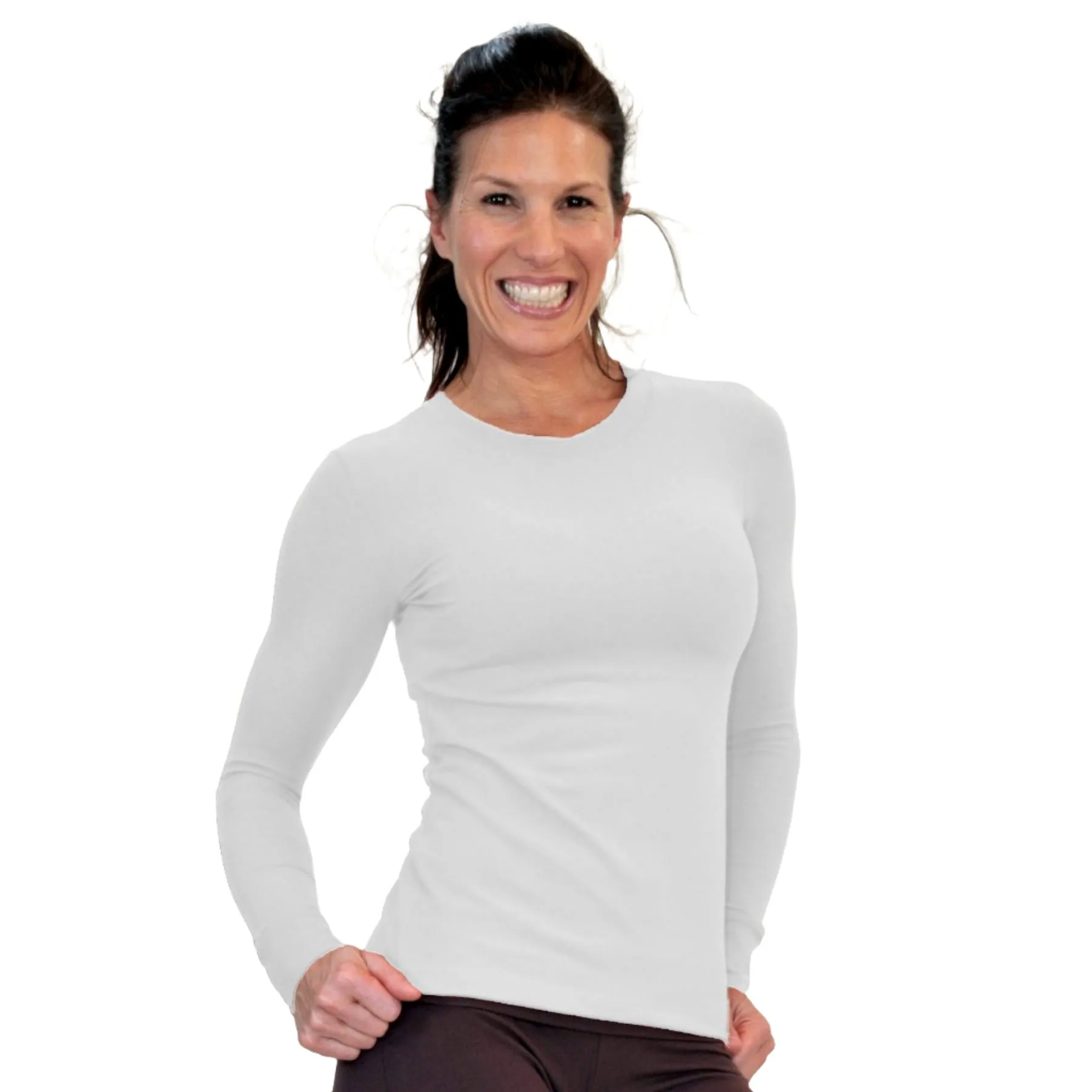 One Step Ahead Brushed Supplex Langarm-Shirt mit Rundhalsausschnitt 2010