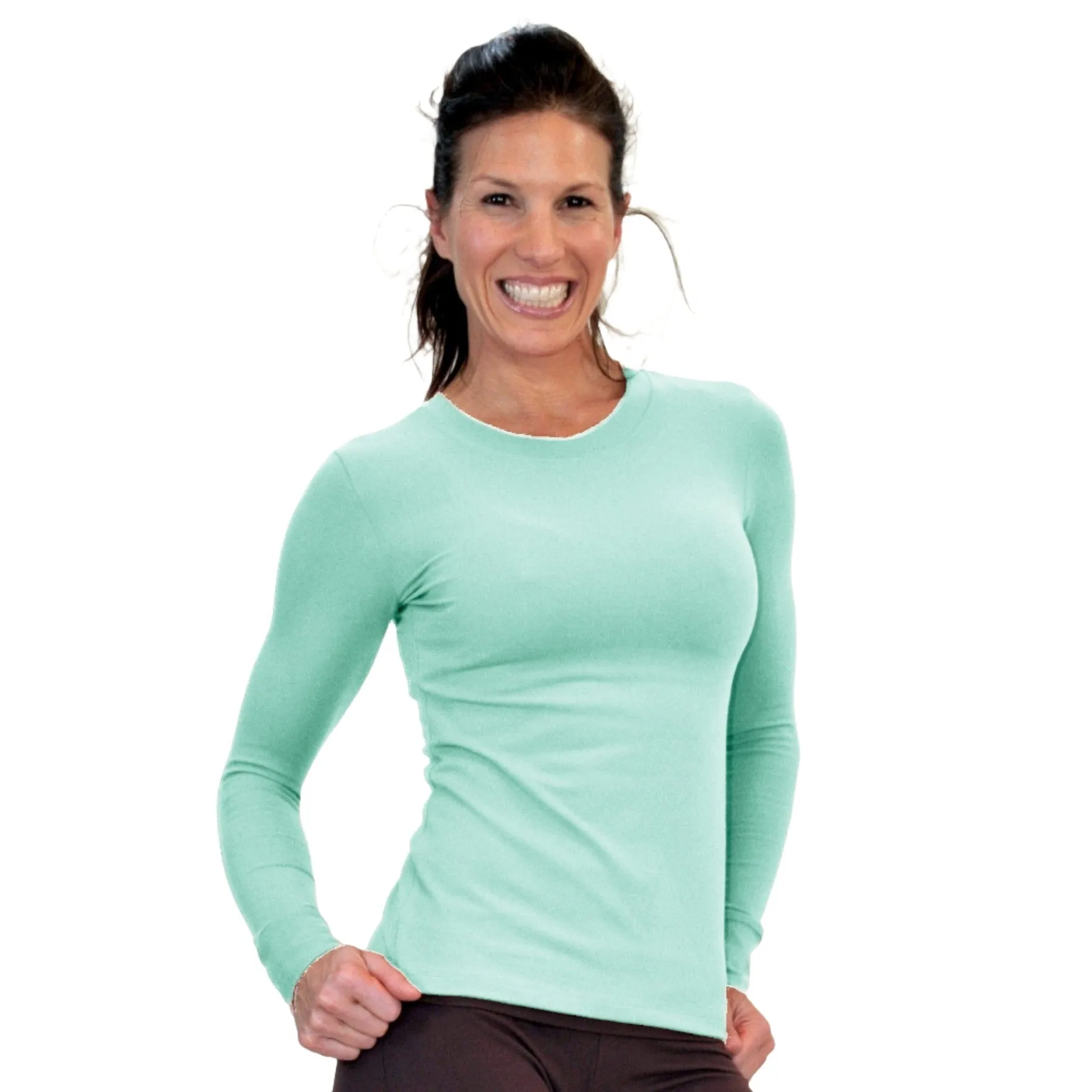 One Step Ahead Brushed Supplex Langarm-Shirt mit Rundhalsausschnitt 2010