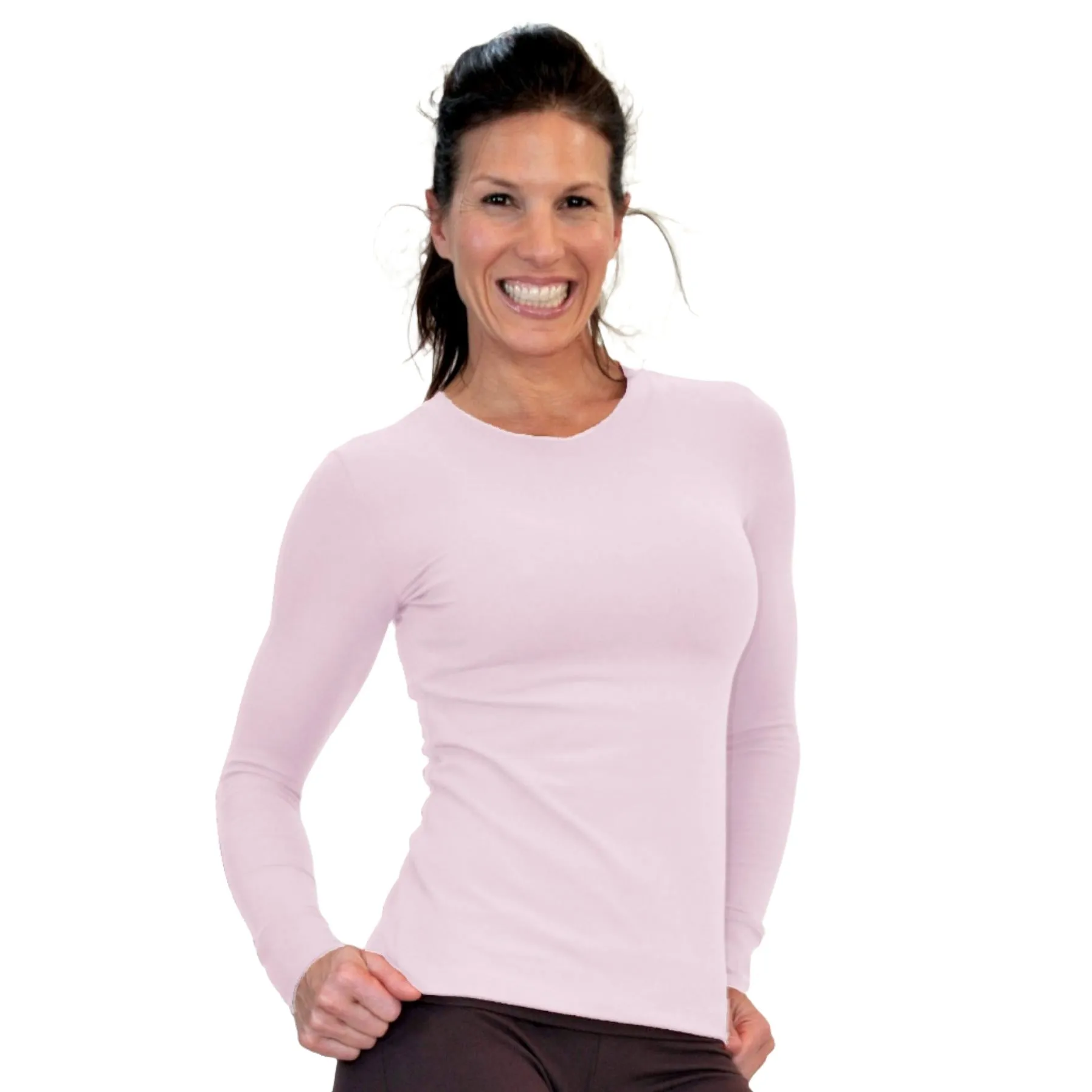 One Step Ahead Brushed Supplex Langarm-Shirt mit Rundhalsausschnitt 2010