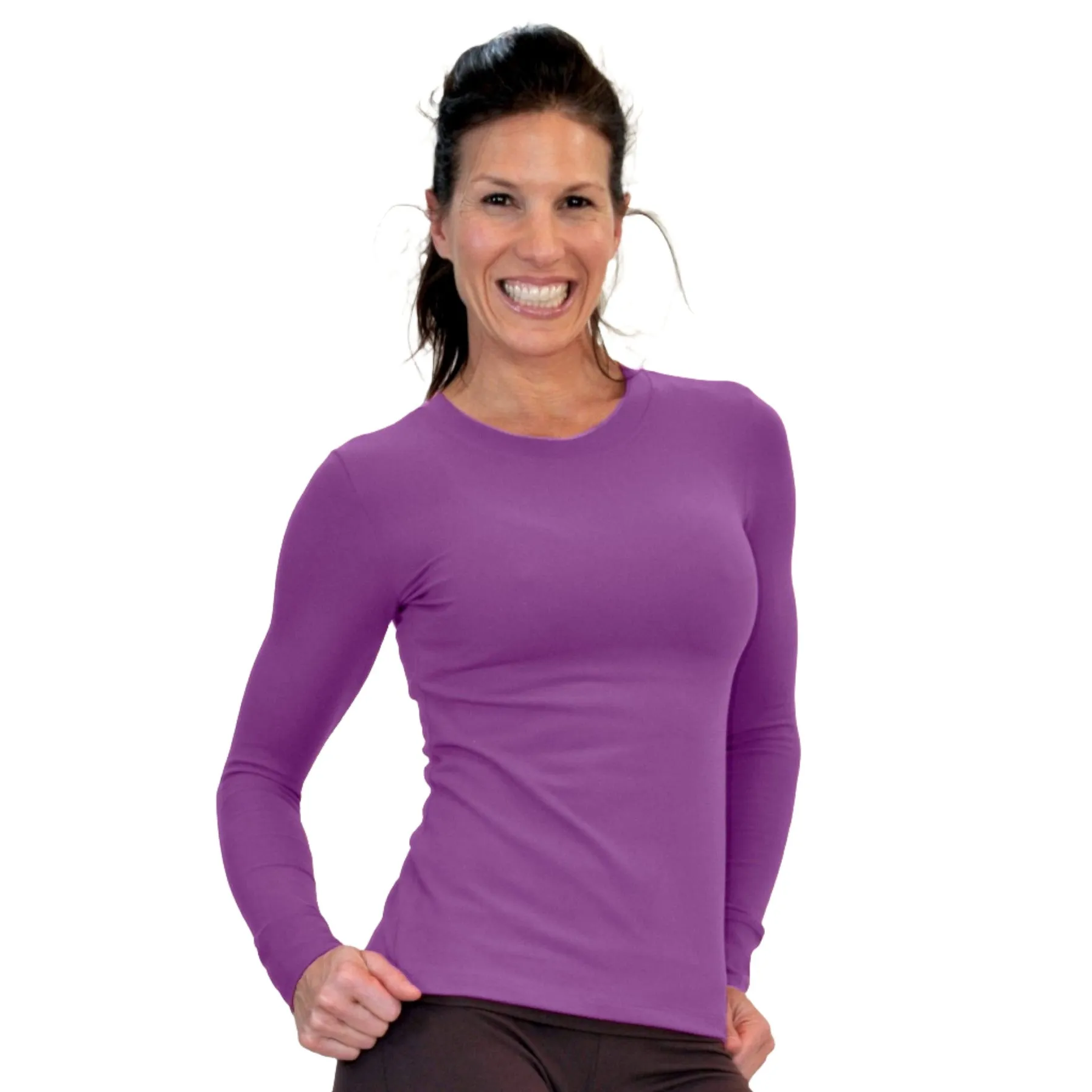 One Step Ahead Brushed Supplex Langarm-Shirt mit Rundhalsausschnitt 2010