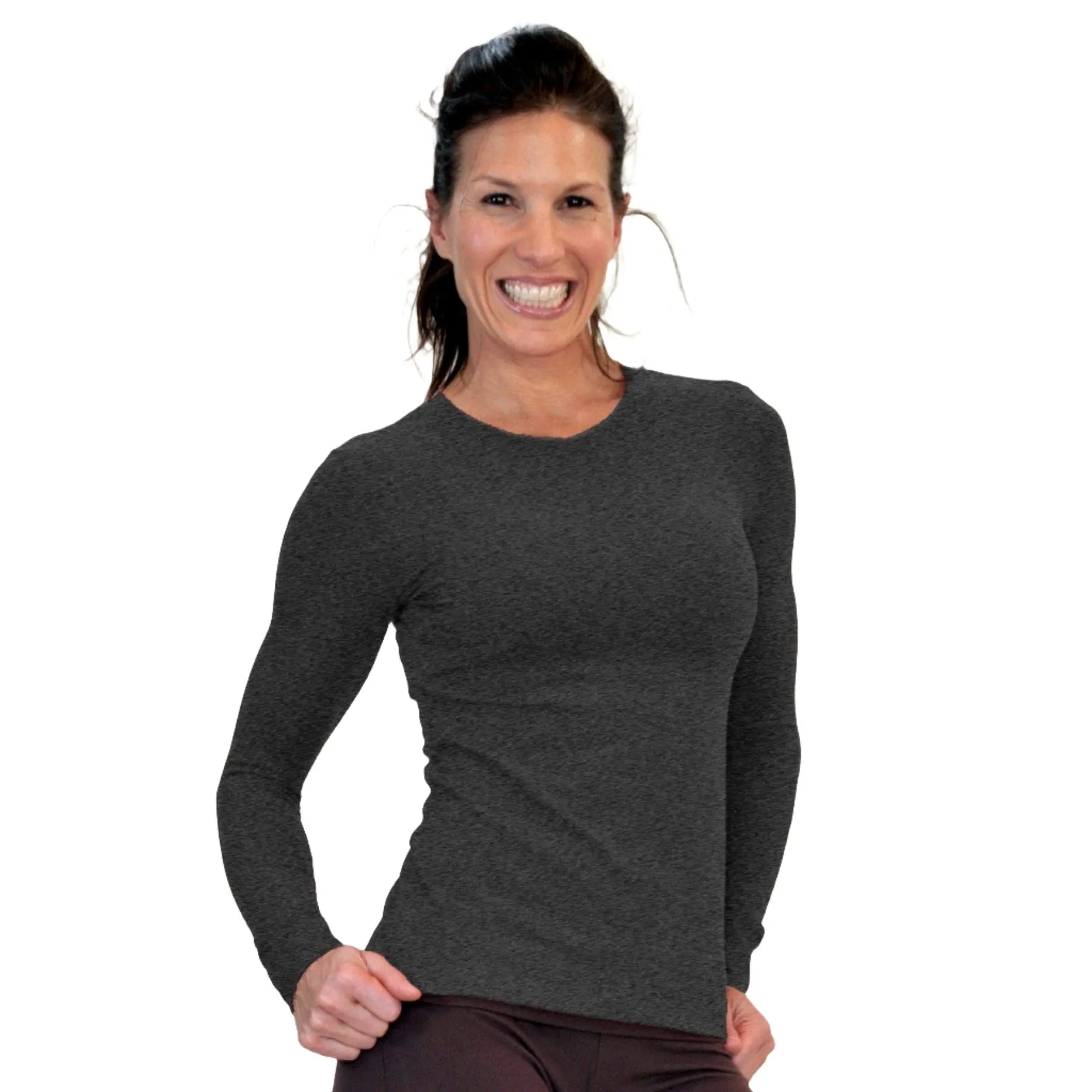 One Step Ahead Brushed Supplex Langarm-Shirt mit Rundhalsausschnitt 2010