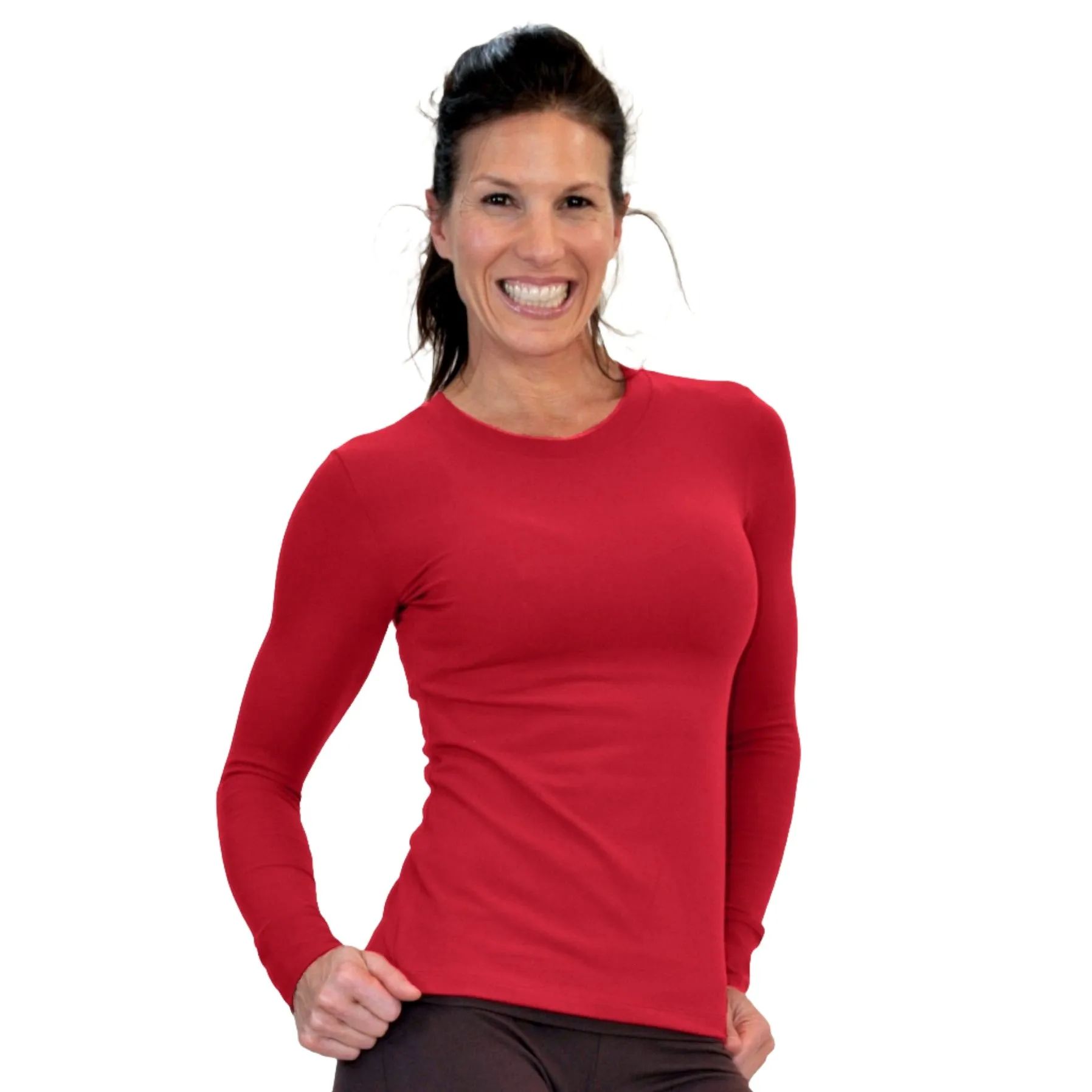 One Step Ahead Brushed Supplex Langarm-Shirt mit Rundhalsausschnitt 2010