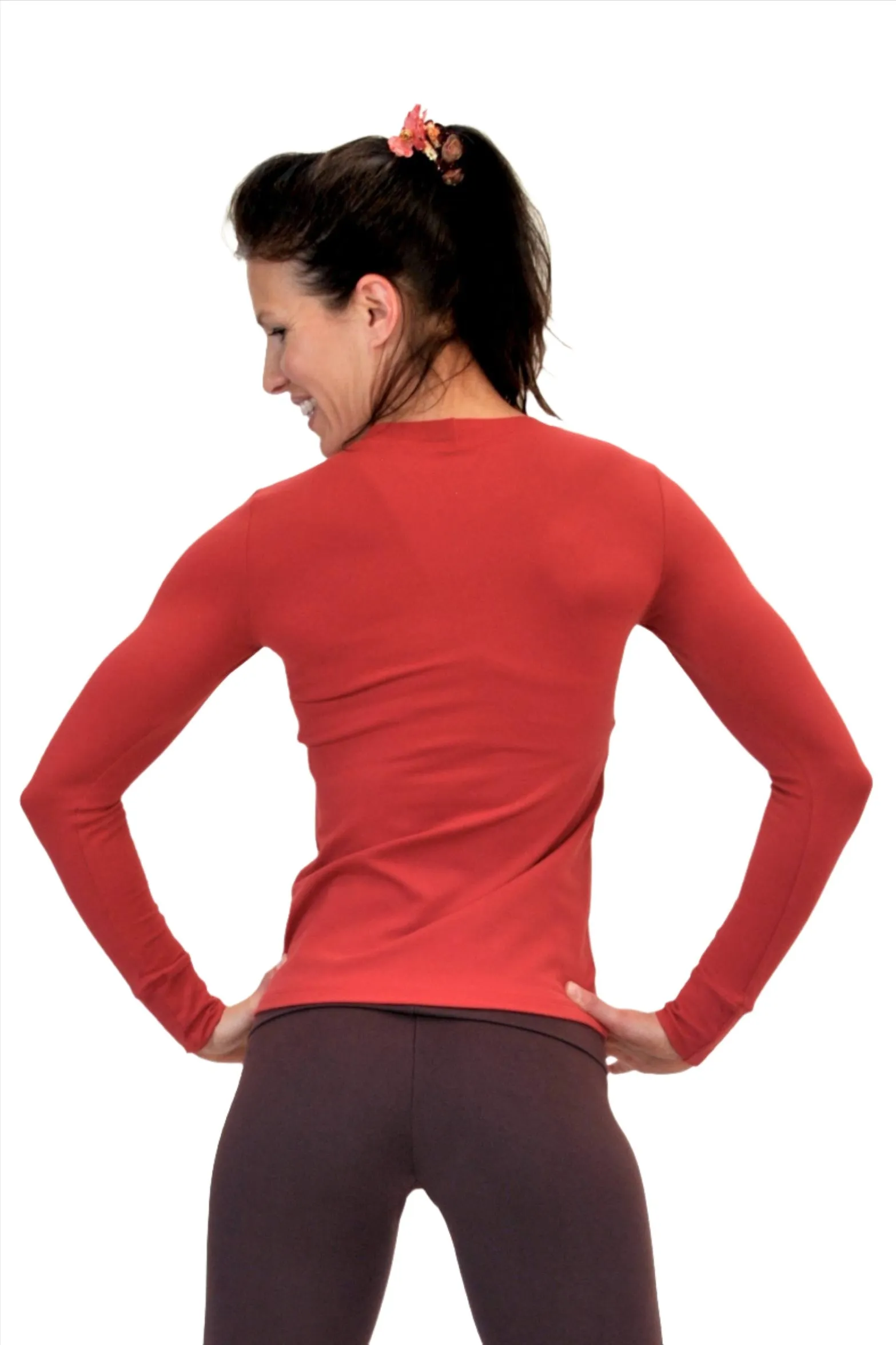 One Step Ahead Brushed Supplex Langarm-Shirt mit Rundhalsausschnitt 2010