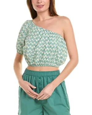 Onia Ein-Schulter Poplin Top
