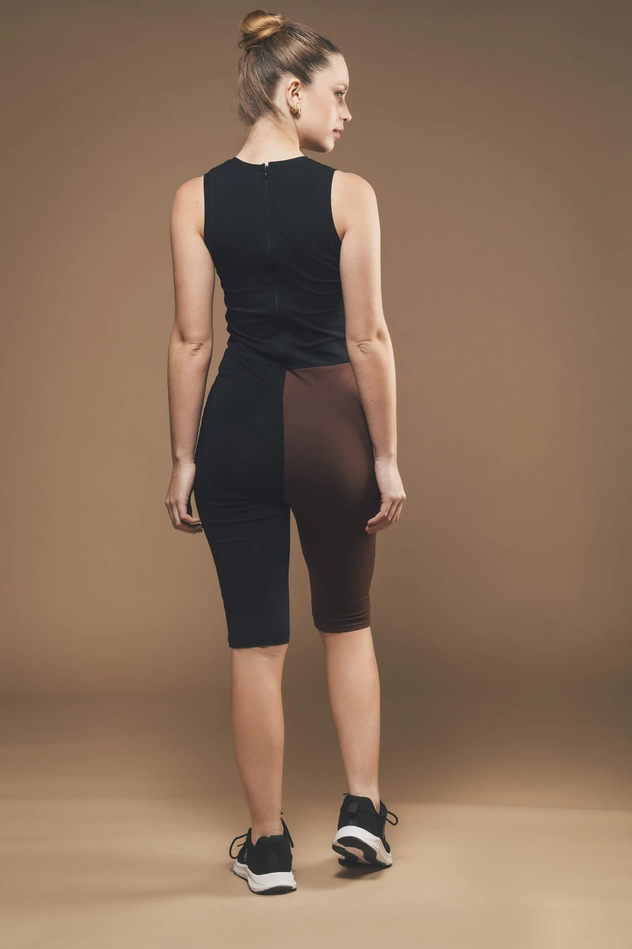 Bio-Baumwolle Fahrrad-Short-Overall | Schwarz & Braun