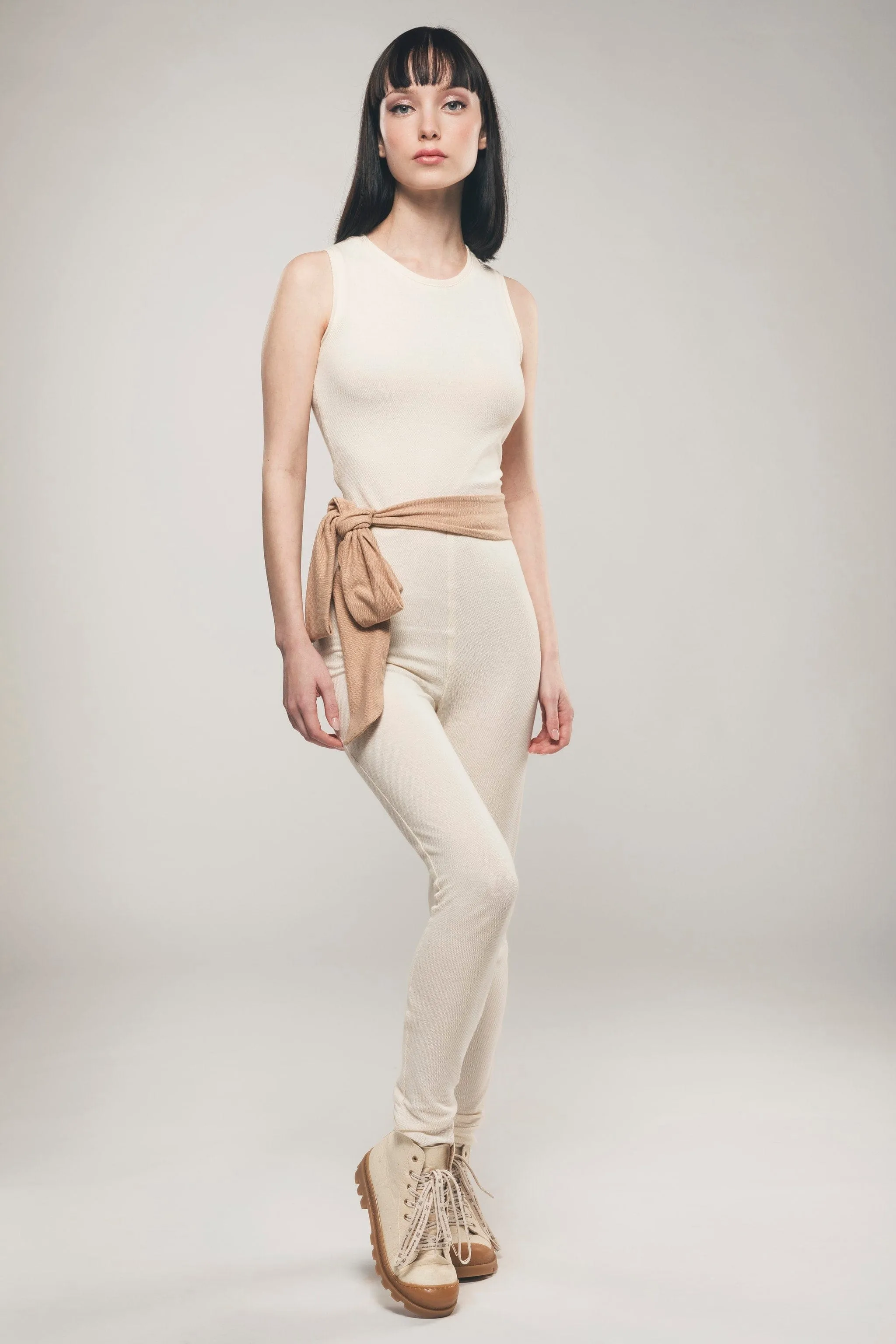 Bio-Baumwolle Stretch-Overall | Ecru