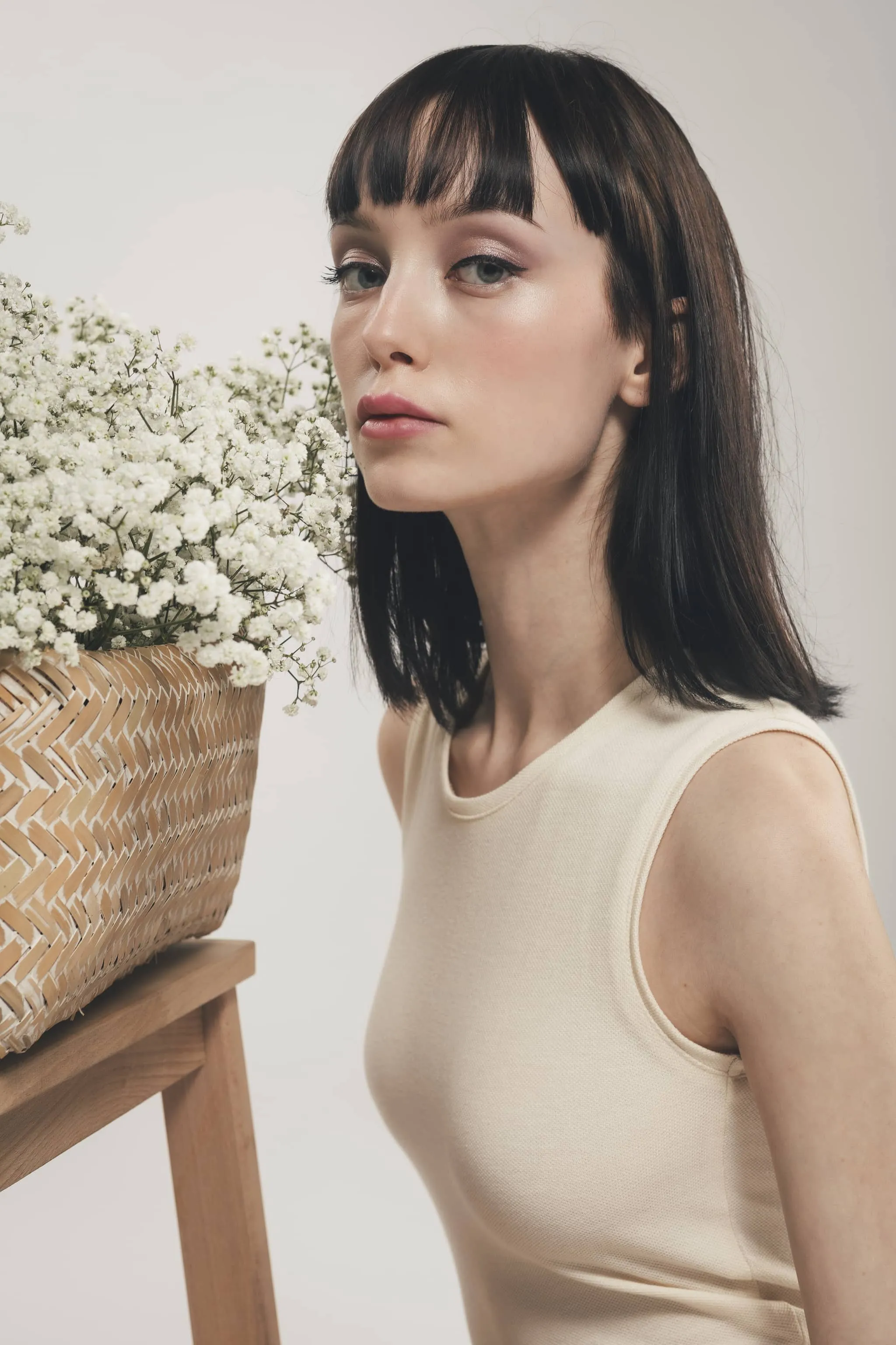 Bio-Baumwolle Stretch-Overall | Ecru