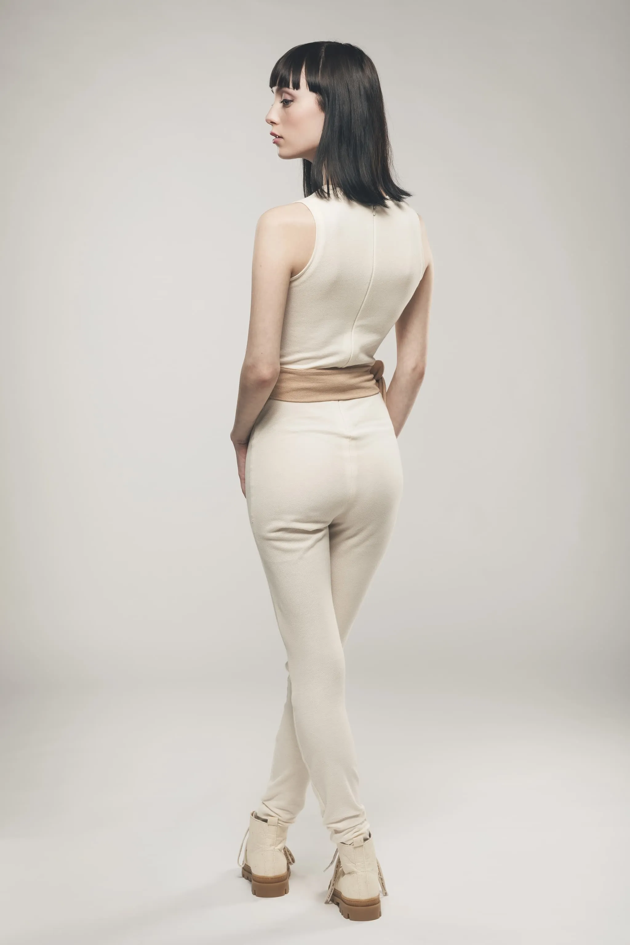 Bio-Baumwolle Stretch-Overall | Ecru