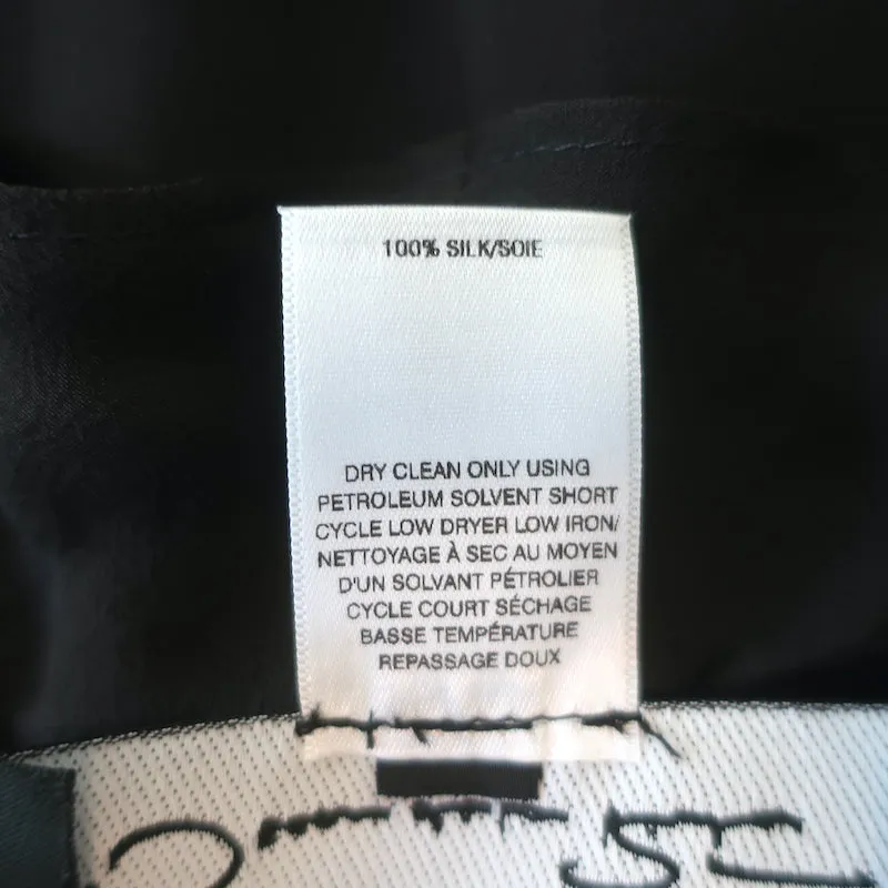 Oscar de la Renta Chiffonbluse mit Krawattenverschluss in Dunkelbraun, Größe 6, Langarmtop