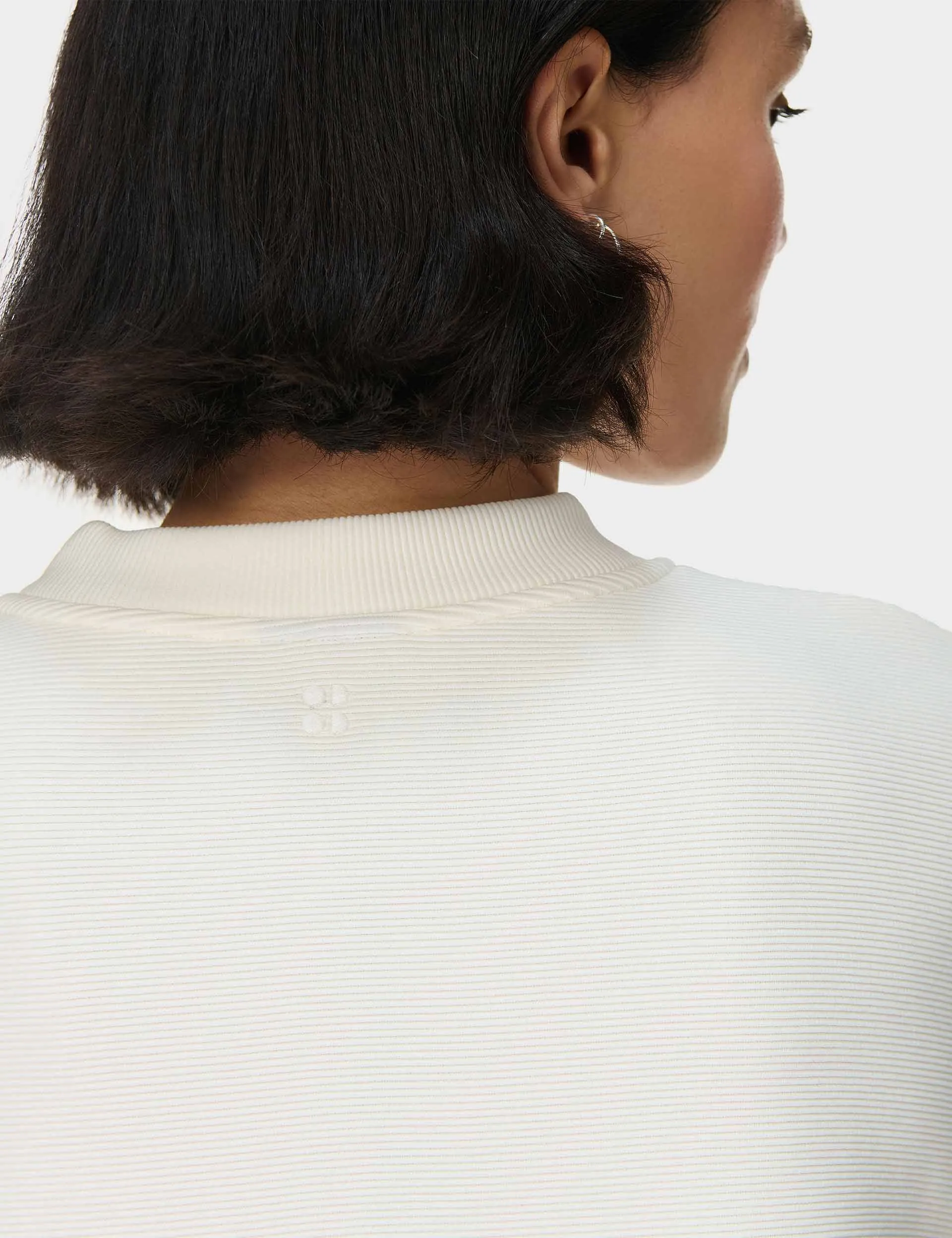 Friedliches Rippen-Sweatshirt - Lilyweiß