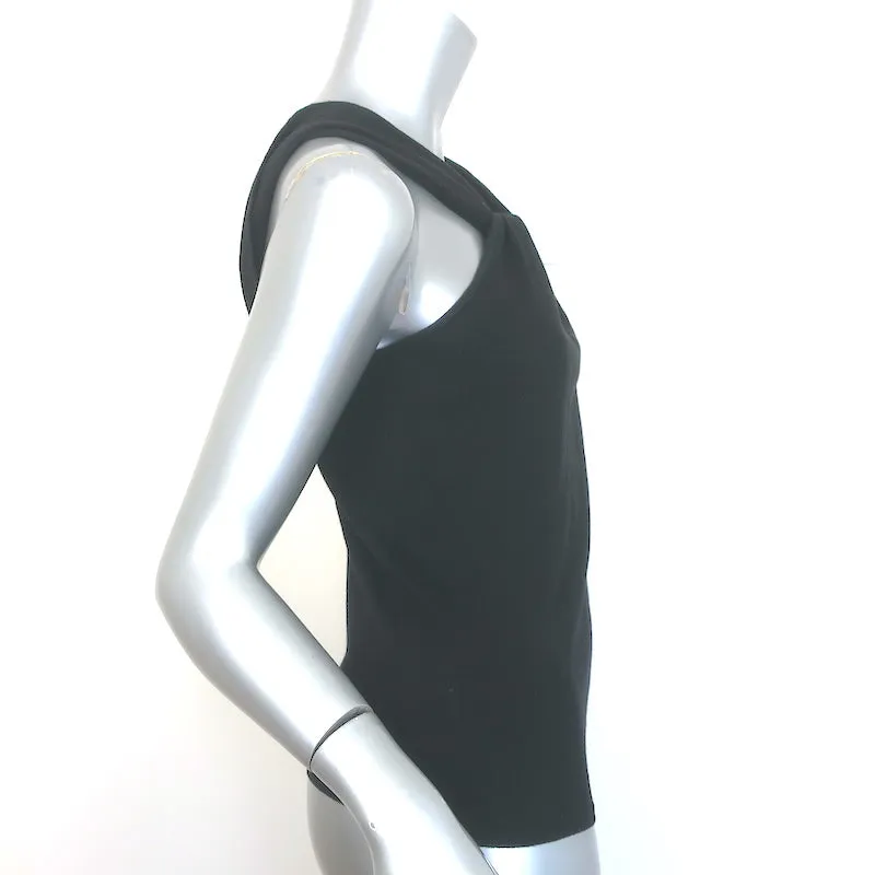 Polo Ralph Lauren Twist-Front Strick-Keyhole-Top Schwarz Seide-Kaschmir Größe M
