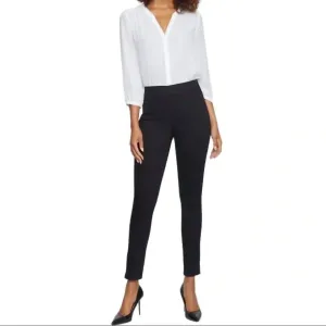 Poppy Stretch-Denim-Leggings mit Zugband in Schwarz