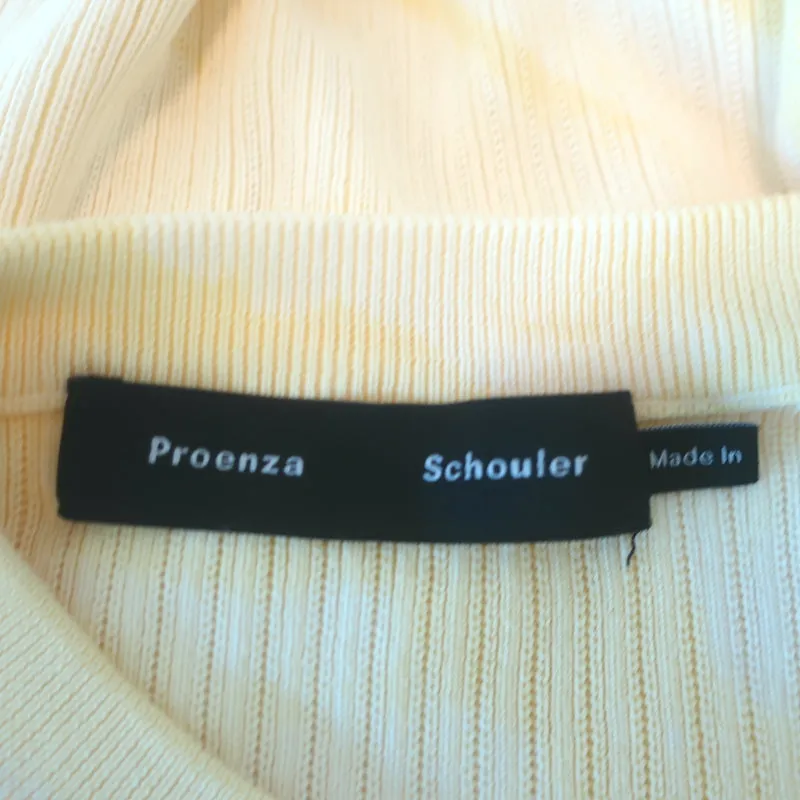 Proenza Schouler Langarm-Shirt in Tie-Dye-Optik Gelb Baumwollmix Größe XS