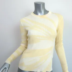 Proenza Schouler Langarm-Shirt in Tie-Dye-Optik Gelb Baumwollmix Größe XS