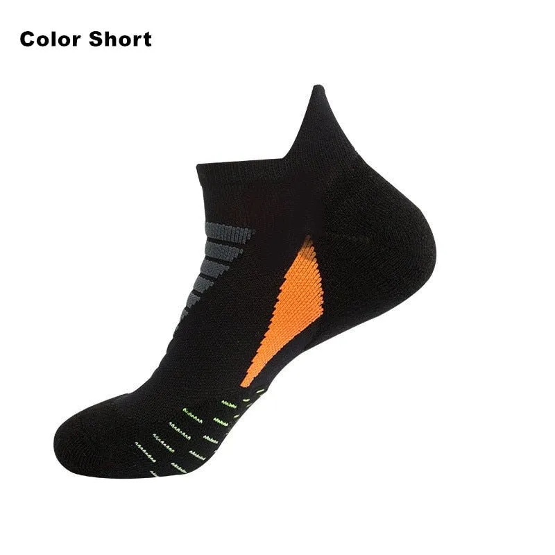 Professionelle Laufsocken aus Baumwolle, dicke Frotteesocken für Sommer, Basketball, Tennis, Herren Sportsocken mit Stoßdämpfung und Feuchtigkeitstransport