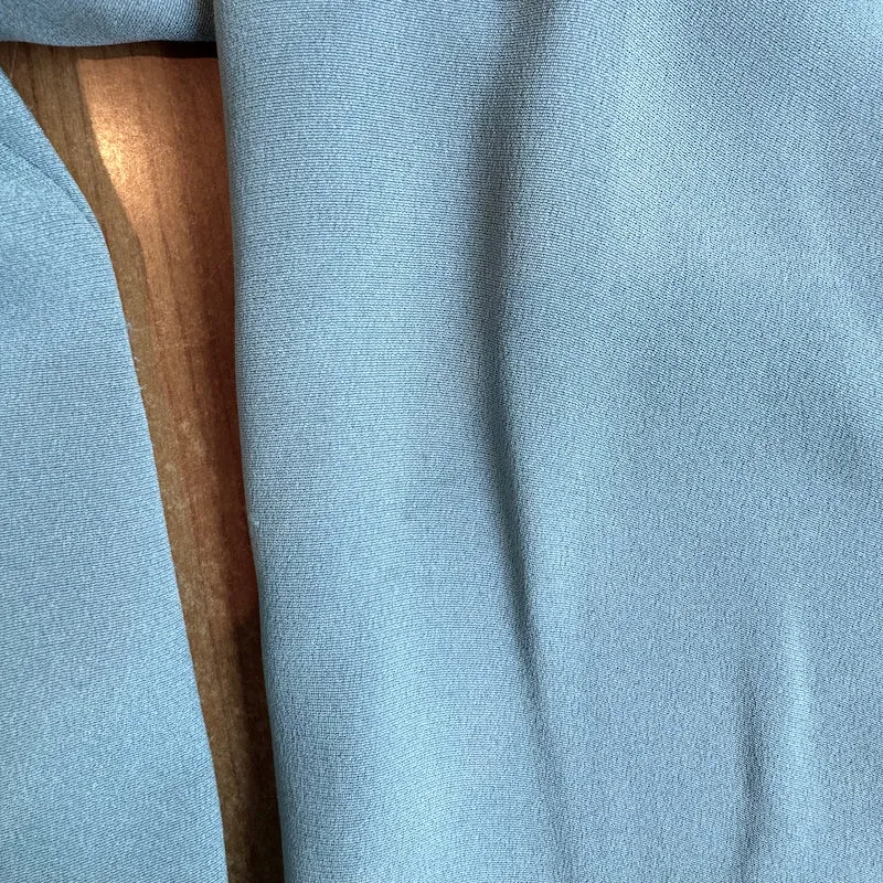 Rachel Comey Rüschenbluse mit Ausschnitt Blau Seide Größe 6 Langarmtop