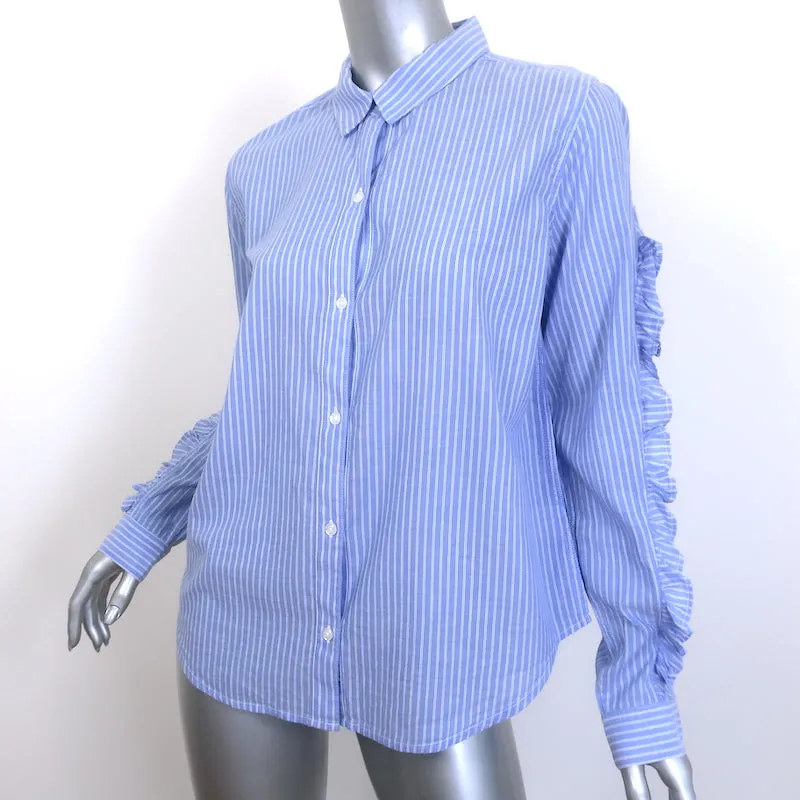Rails Lizzi Rüschenbluse Blau & Weiß gestreift Größe M NEU