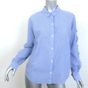 Rails Lizzi Rüschenbluse Blau & Weiß gestreift Größe M NEU