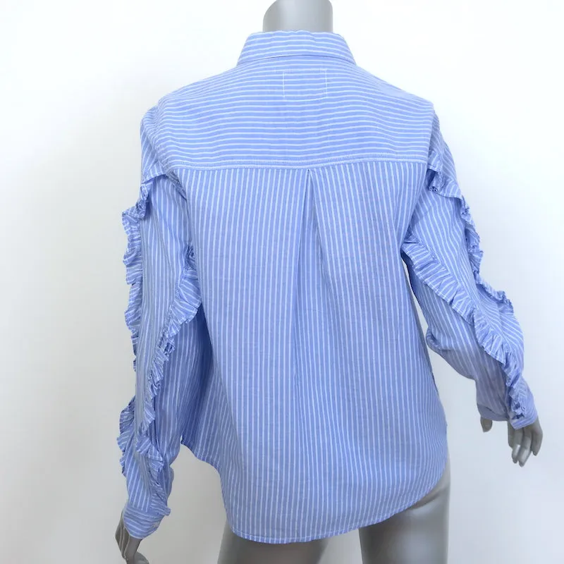 Rails Lizzi Rüschenbluse Blau & Weiß gestreift Größe M NEU