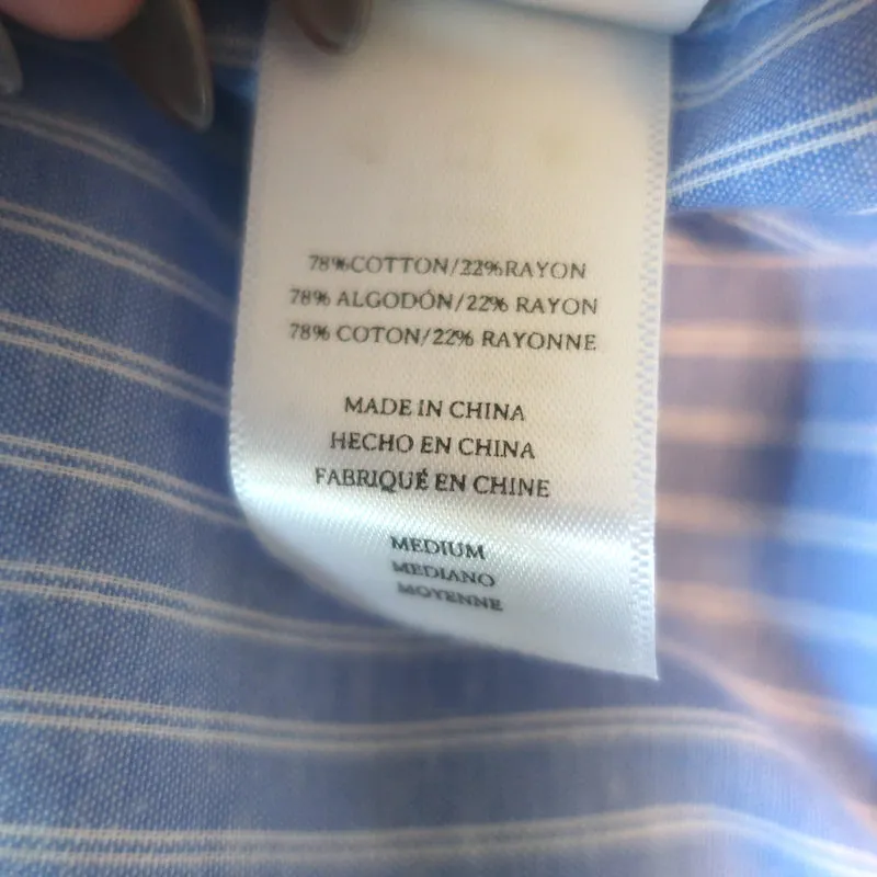 Rails Lizzi Rüschenbluse Blau & Weiß gestreift Größe M NEU