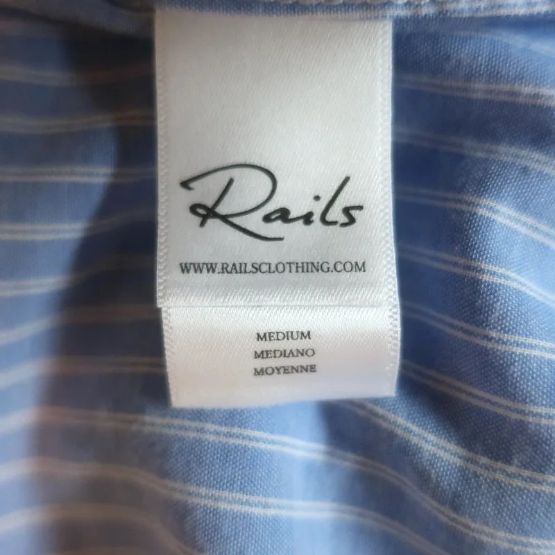 Rails Lizzi Rüschenbluse Blau & Weiß gestreift Größe M NEU