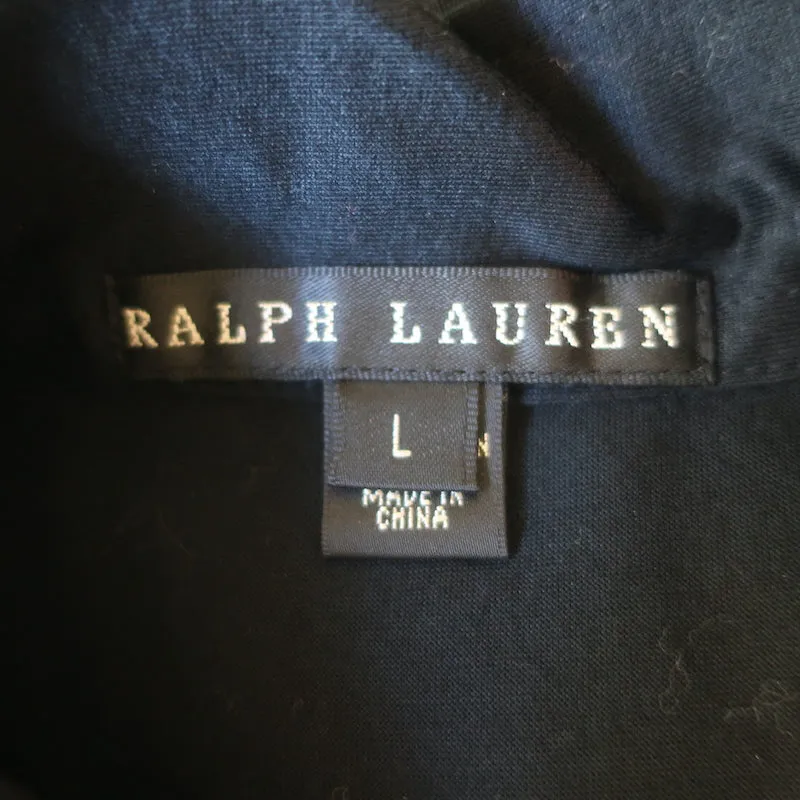 Ralph Lauren Black Label Ärmelloses Rüschen-Oberteil Schwarz Baumwolle Größe L