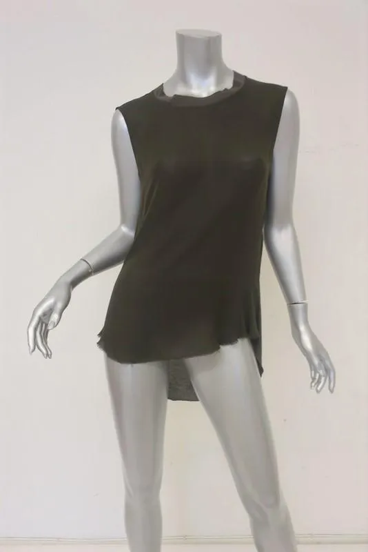 Raquel Allegra Tanktop Dunkelbraun Seide & Jersey Größe 0 Ärmelloses Muskelshirt