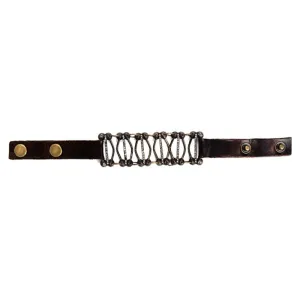 Rebel Design Champagner Kristall Armband 5070 Vintage Braun Leder
