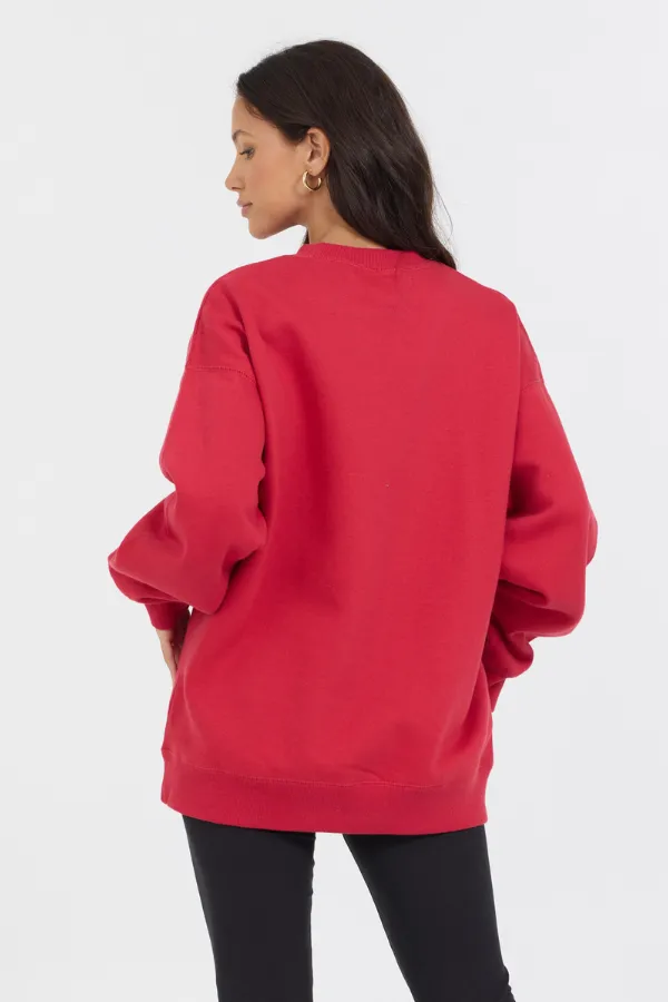 Roter Proweave Rundhalspullover