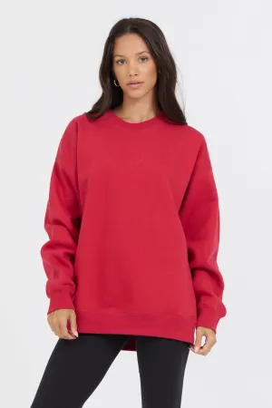 Roter Proweave Rundhalspullover