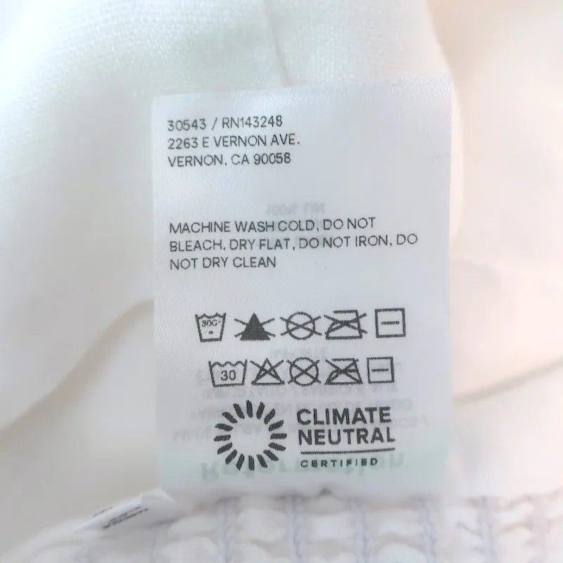 Reformation Puffärmel Crop Top Weiß Leinen Größe 0