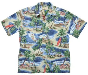 Reyn Spooner Hawaiianisches Weihnachts-Camp-Shirt 2016