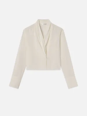 Shawl-Collar-Bluse -- Creme