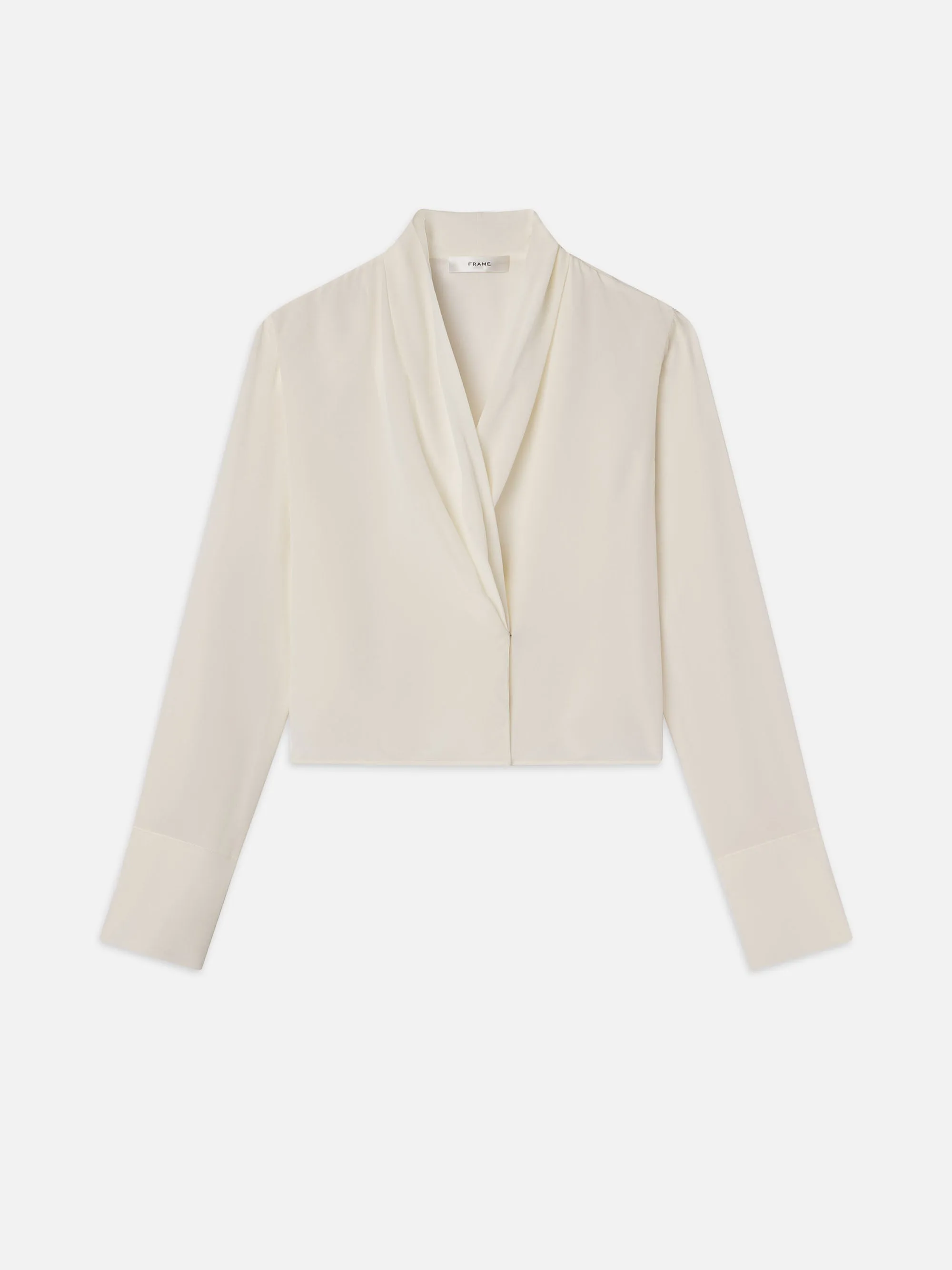 Shawl-Collar-Bluse -- Creme