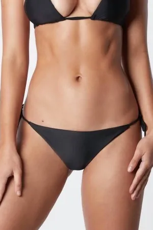 Seitlich gebundenes Bikini-Unteil in Schwarz