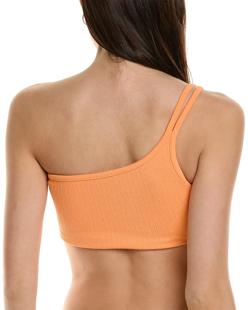 SIMKHAI Umi Texturiertes Ein-Schulter Bikini-Oberteil mit Trägerdetails
