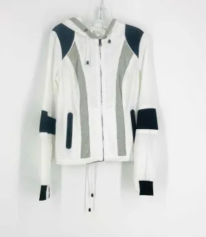 Designer-Jacke mit Farbkombination Weiß/Schwarz/Grau in Größe M