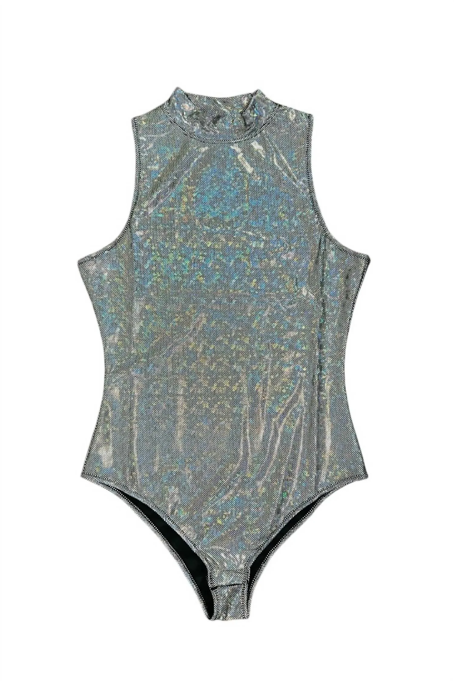 Ärmelloser Ace High Bodysuit in Silber